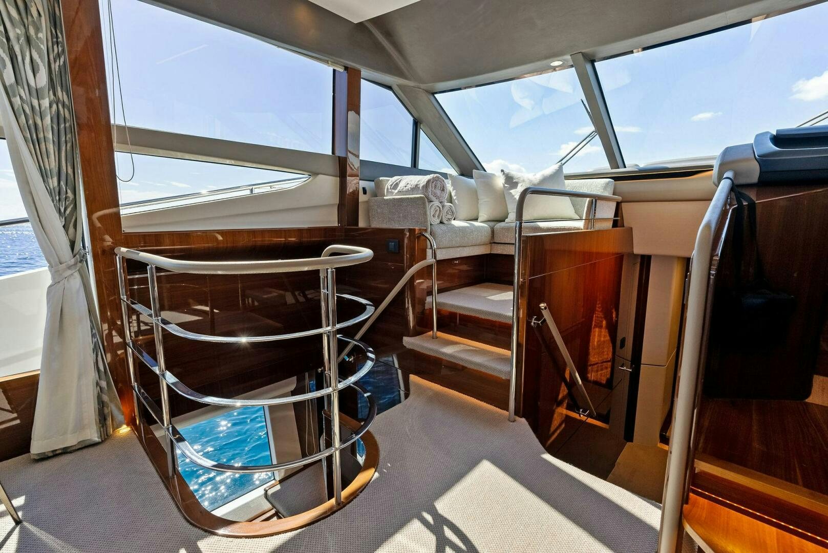 inside of a vehicle aboard AMICI Yacht for Sale