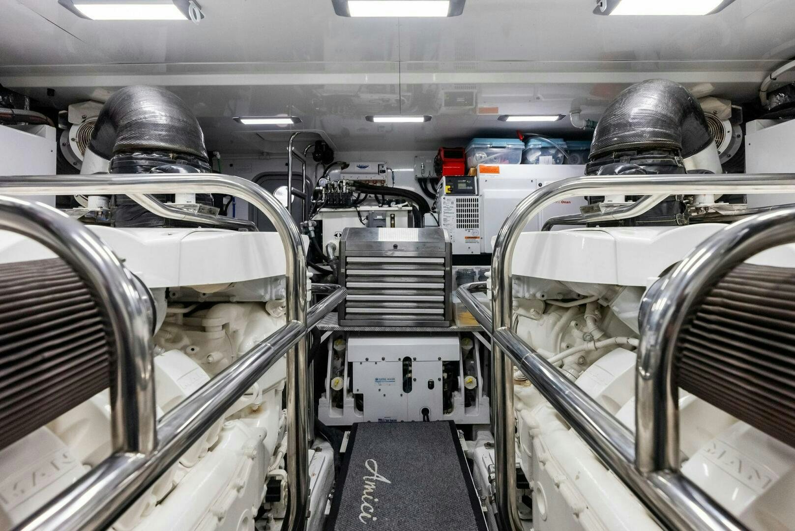 a close-up of a factory aboard AMICI Yacht for Sale