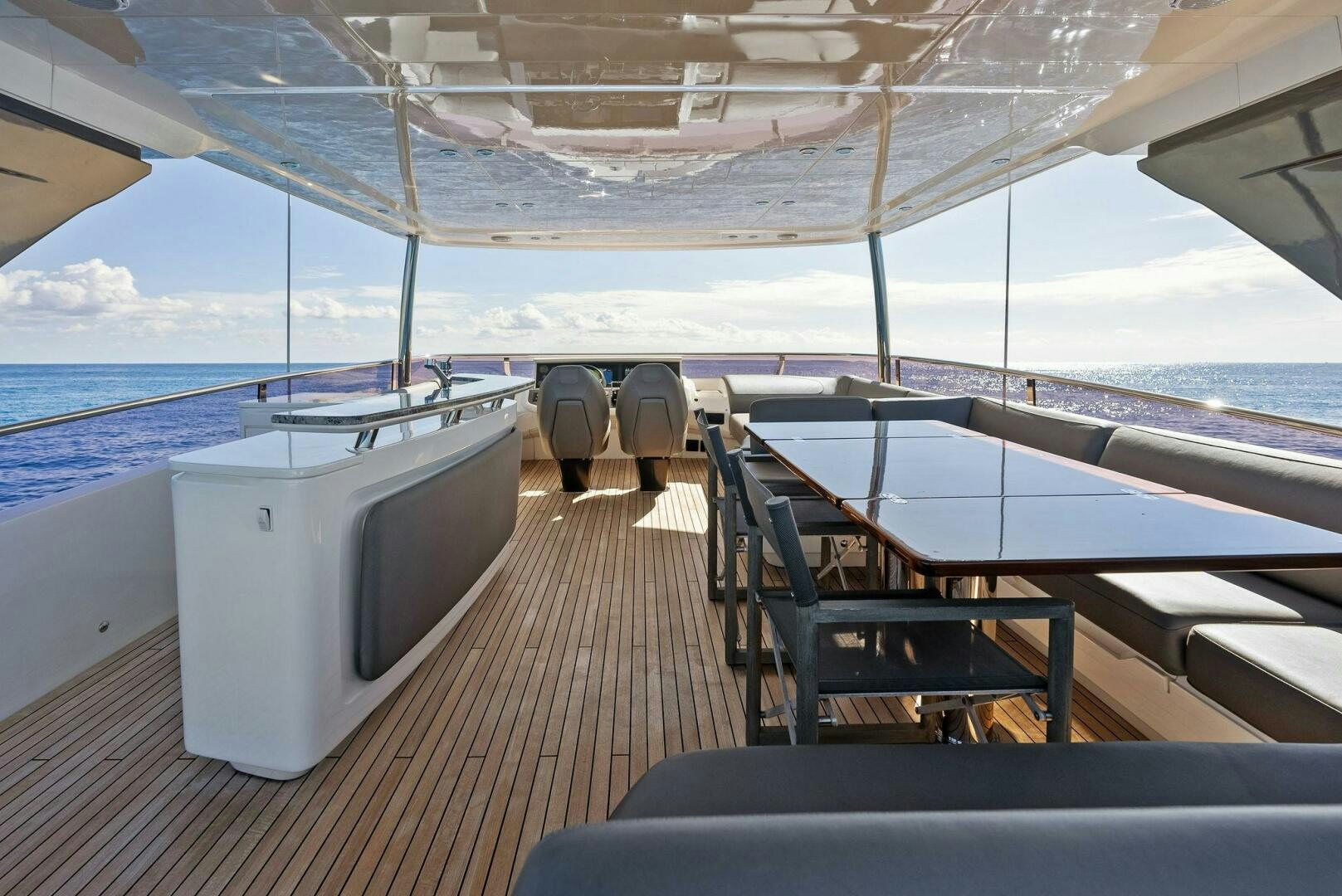 a boat on a deck aboard AMICI Yacht for Sale