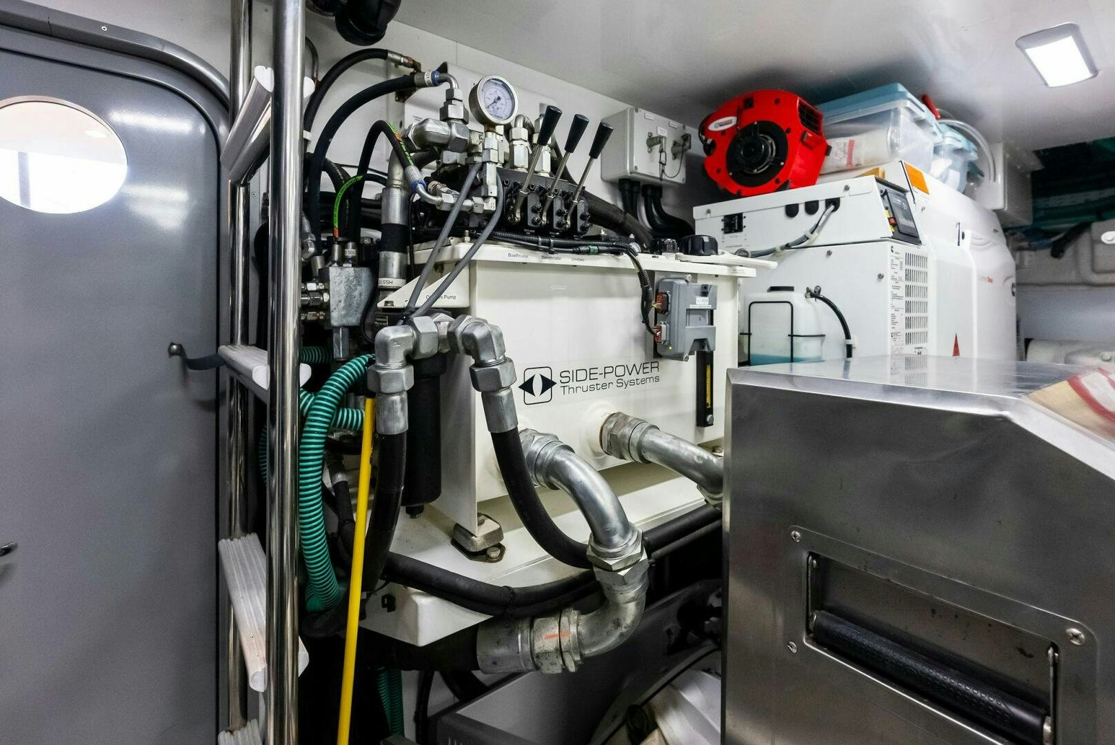 a close-up of a machine aboard AMICI Yacht for Sale