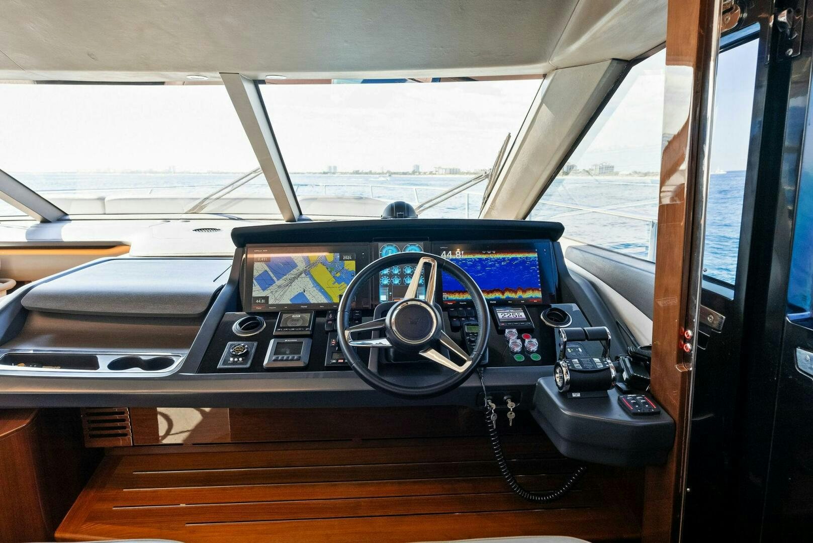 inside of a vehicle aboard AMICI Yacht for Sale