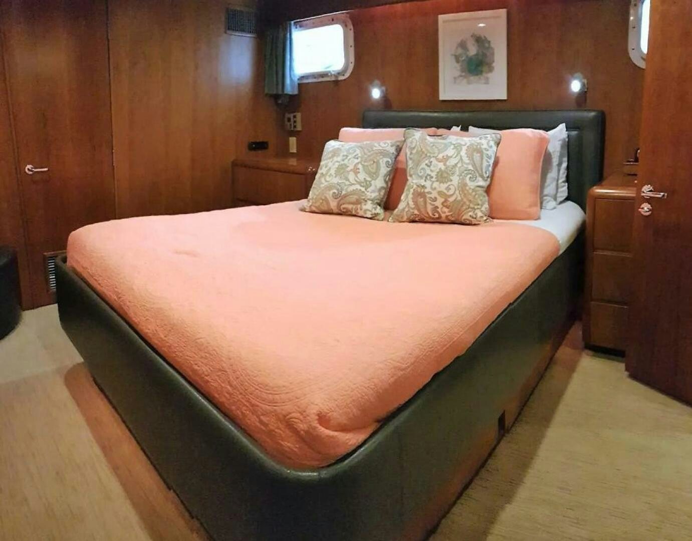 a bed with a pillow aboard GOLDEN EAGLE Yacht for Sale