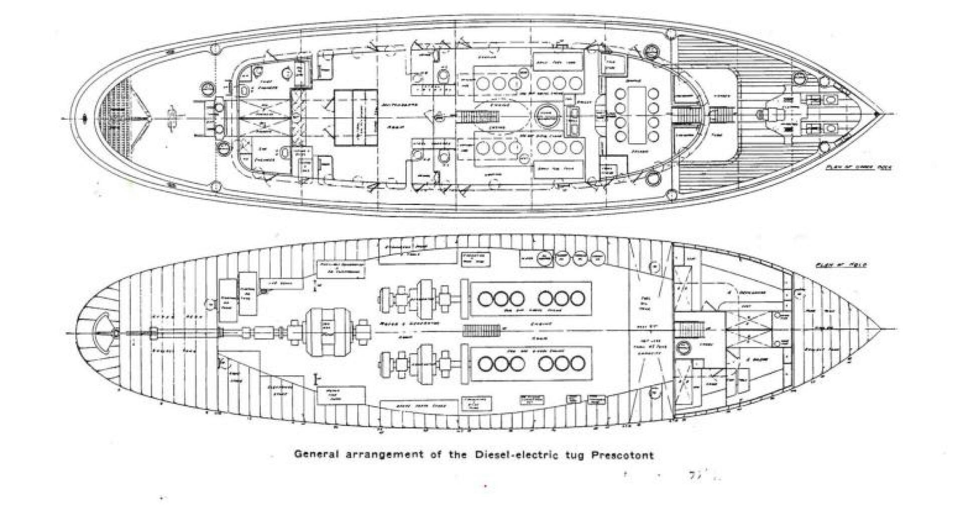 diagram, engineering drawing aboard PRESCOTONT Yacht for Sale
