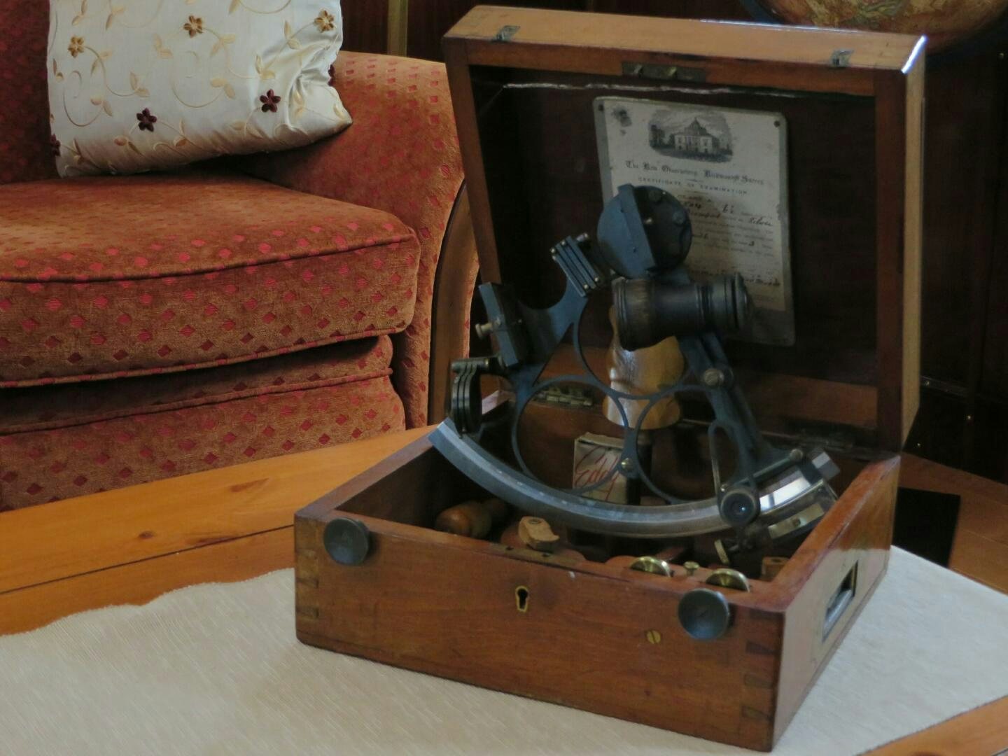 an old record player aboard PRESCOTONT Yacht for Sale