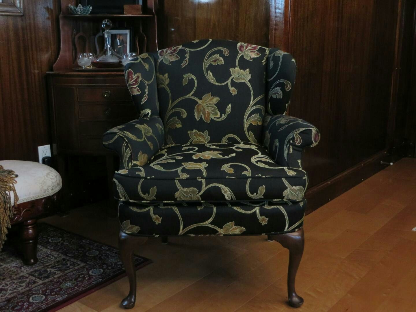 a blue chair in a room aboard PRESCOTONT Yacht for Sale