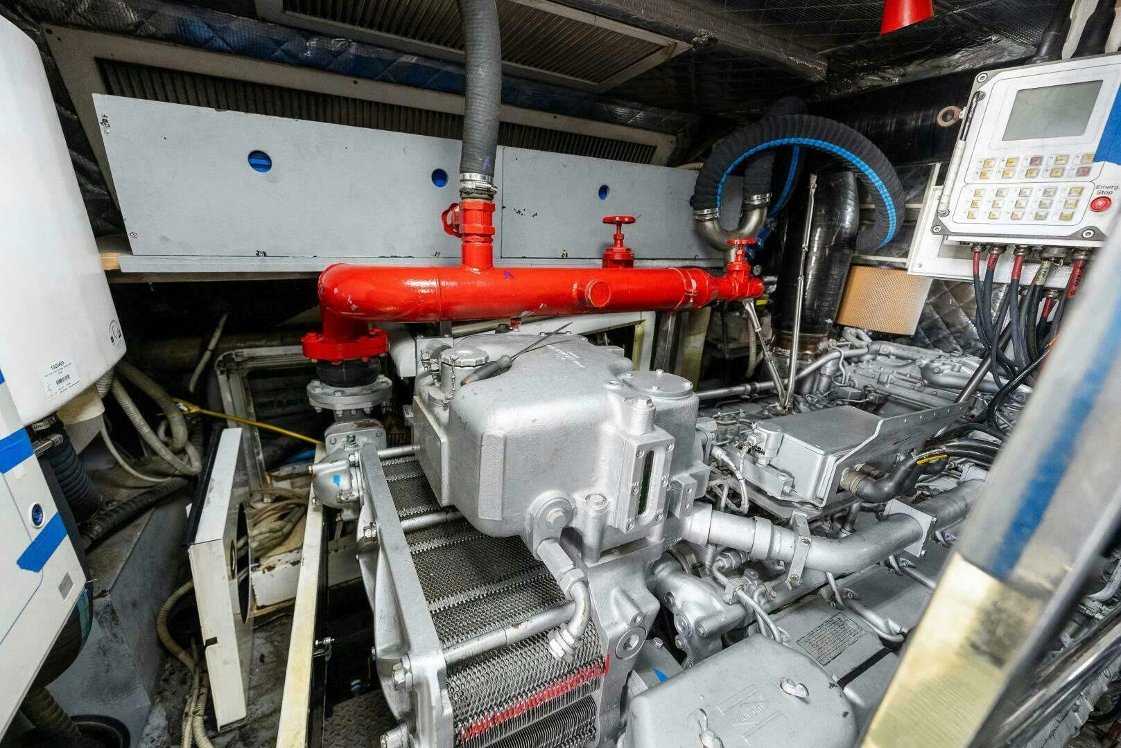 a machine with a red and white machine aboard PRINCESS LONA Yacht for Sale