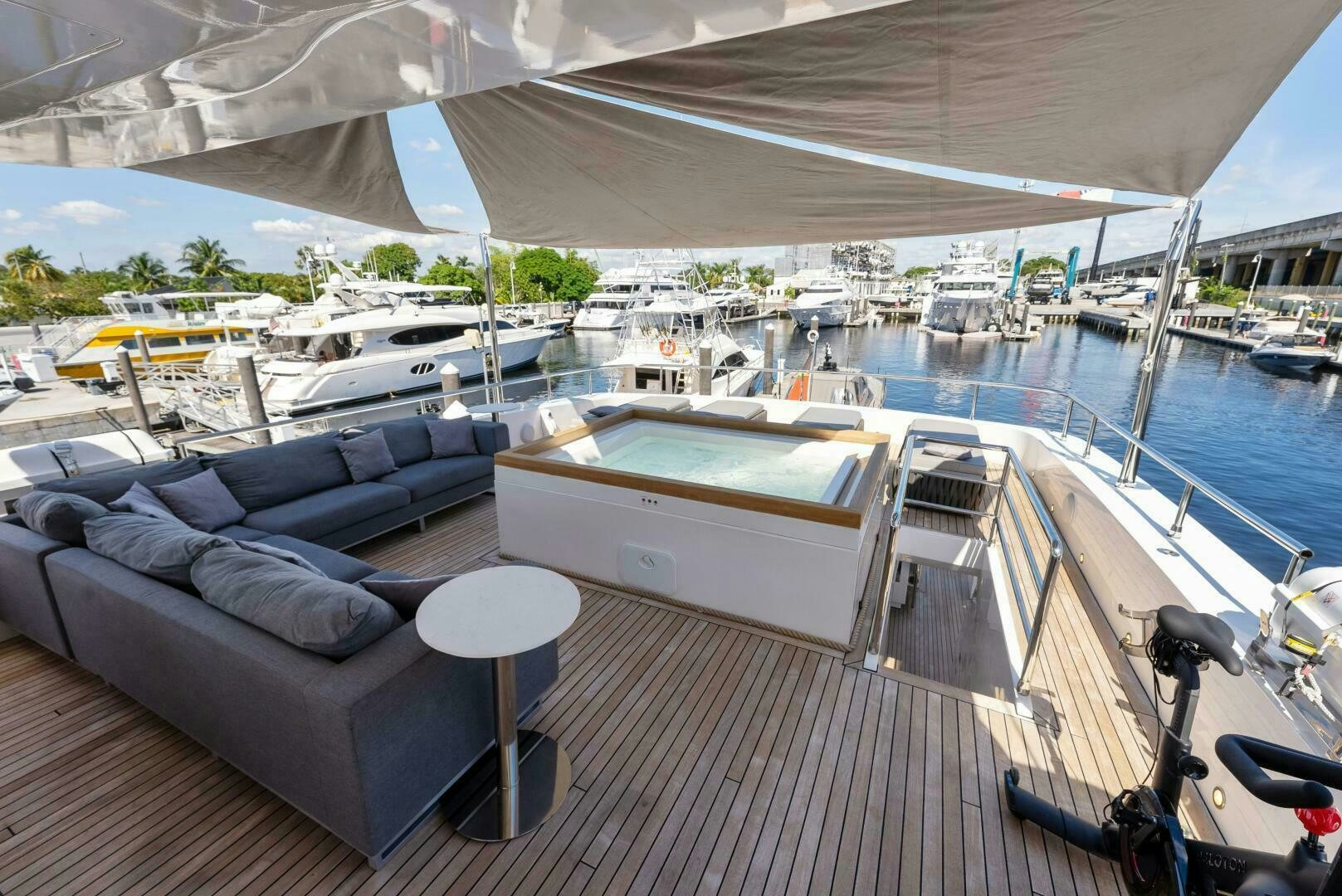 a boat on a deck aboard PRINCESS LONA Yacht for Sale