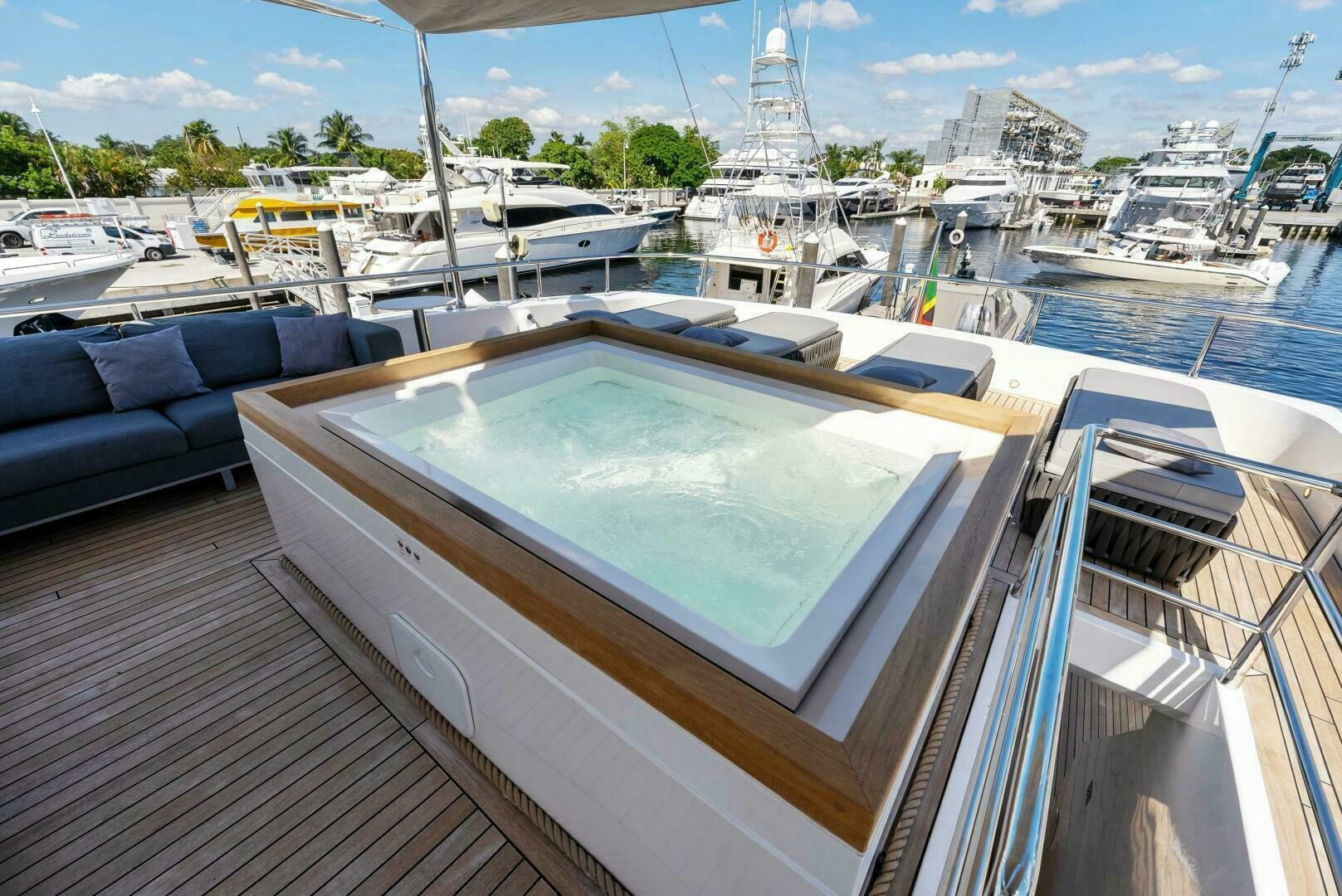 a deck with many boats aboard PRINCESS LONA Yacht for Sale