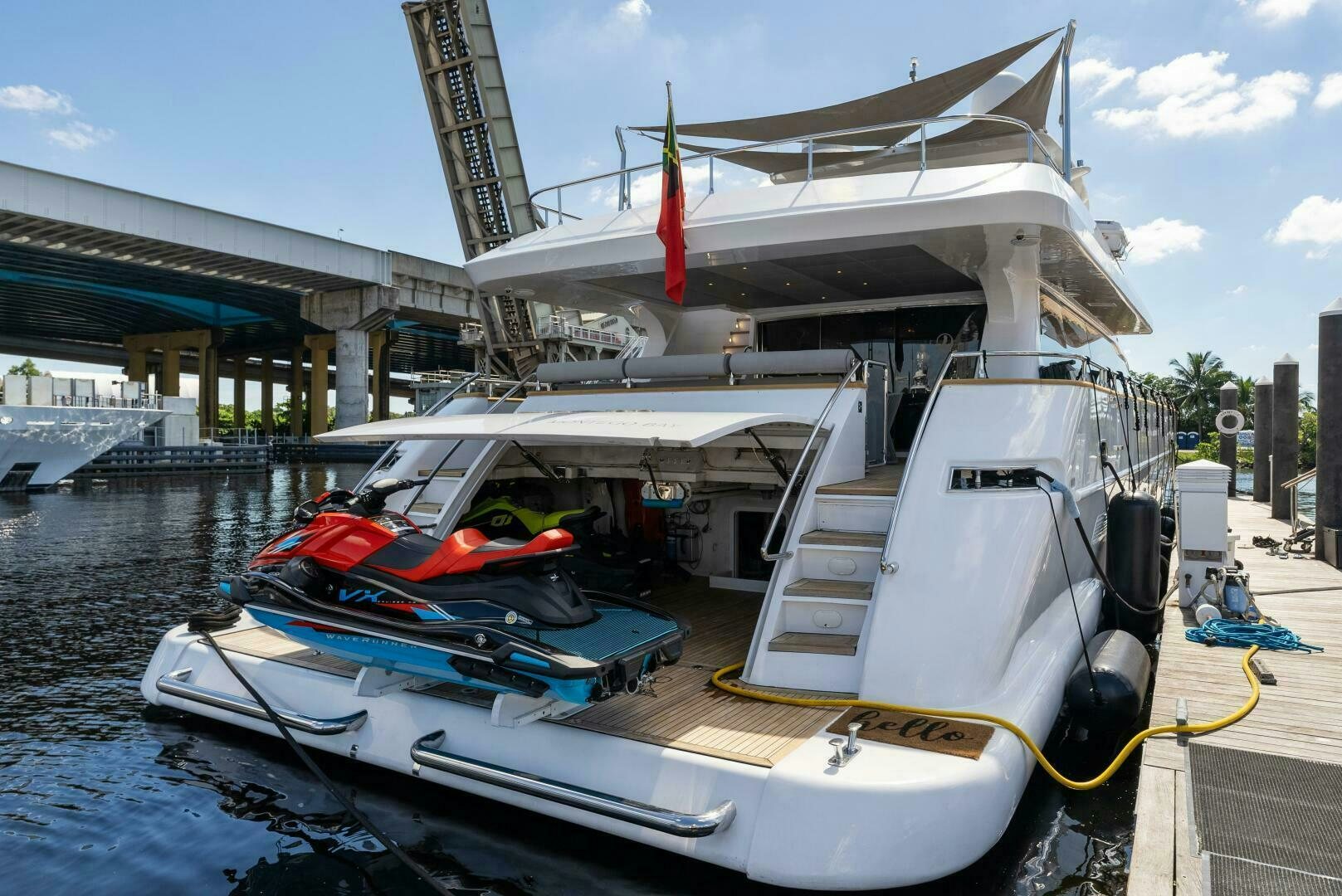 a boat docked at a dock aboard PRINCESS LONA Yacht for Sale