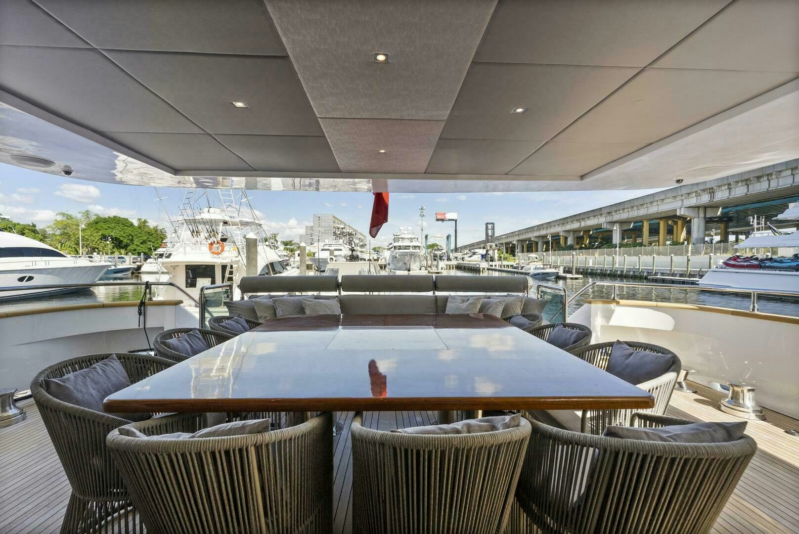 a table and chairs on a boat aboard PRINCESS LONA Yacht for Sale