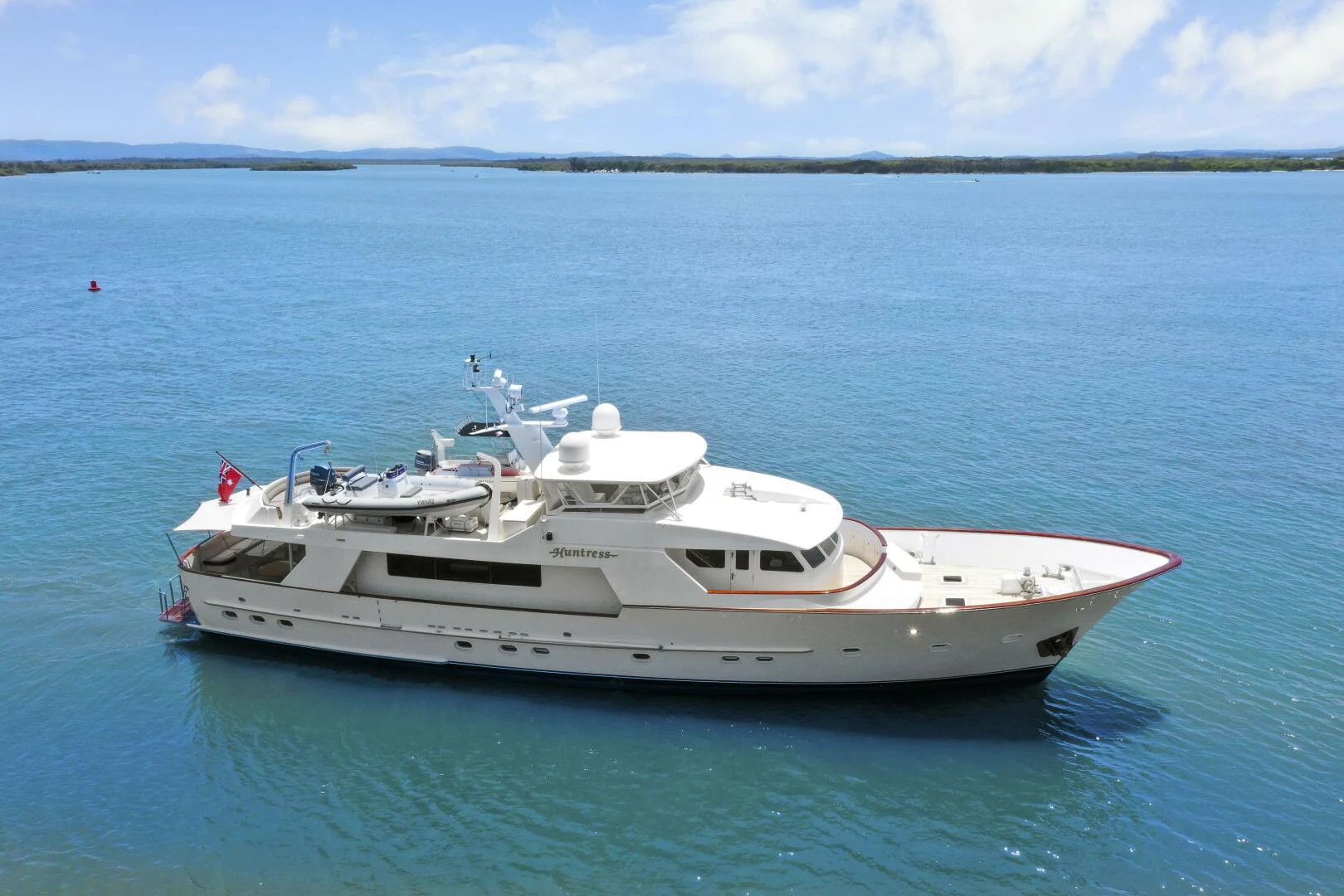 a boat in the water aboard HUNTRESS Yacht for Sale