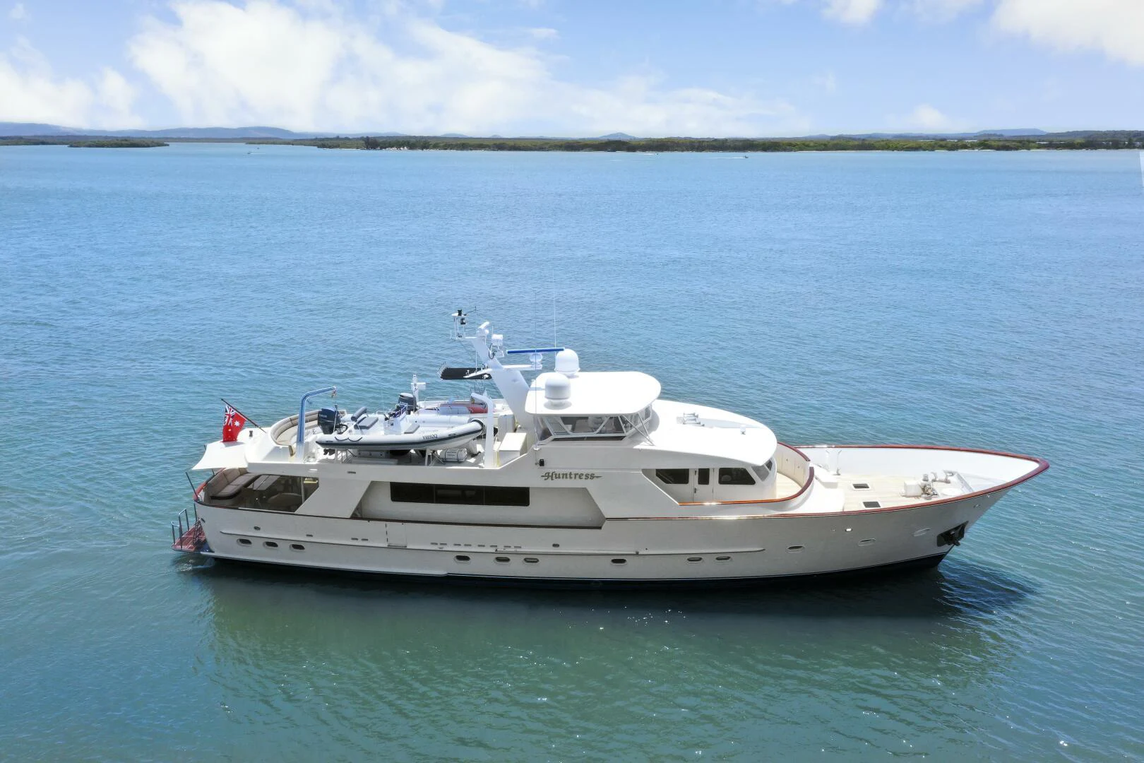 a boat in the water aboard HUNTRESS Yacht for Sale