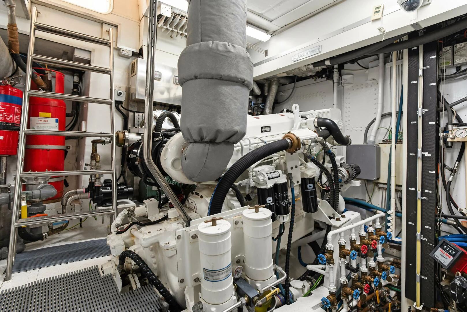 a machine with a large machine aboard HUNTRESS Yacht for Sale