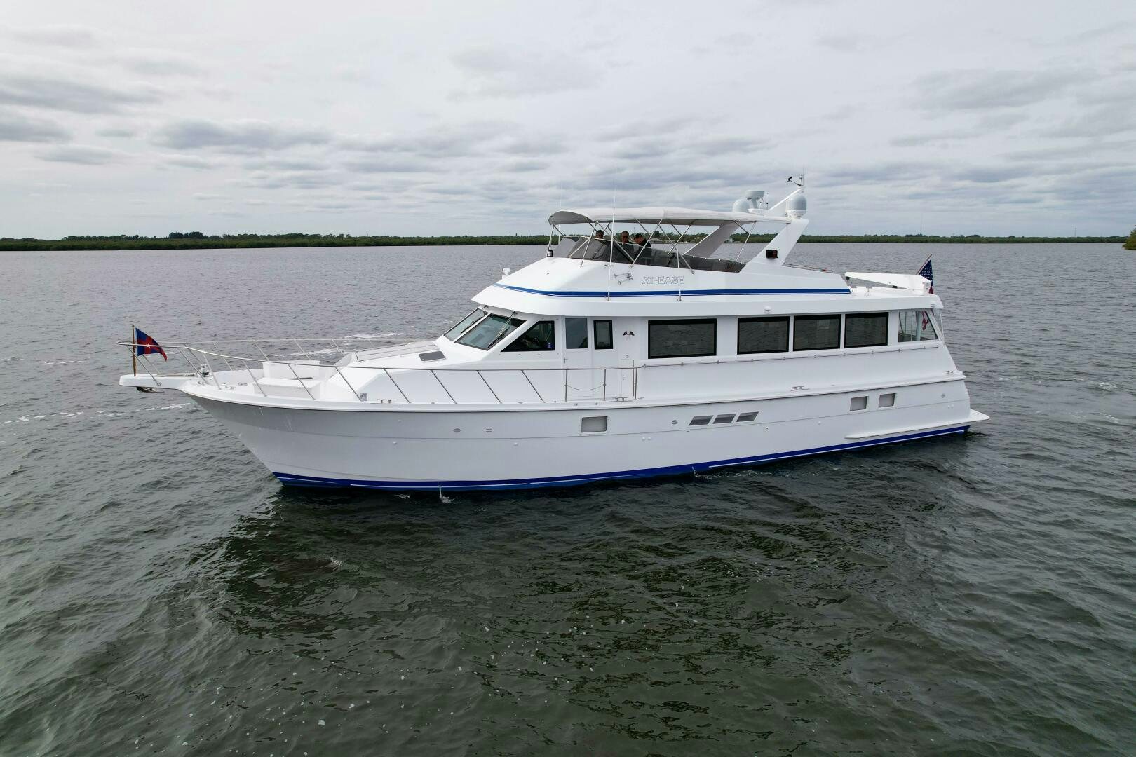 a boat on the water aboard AT EASE Yacht for Sale