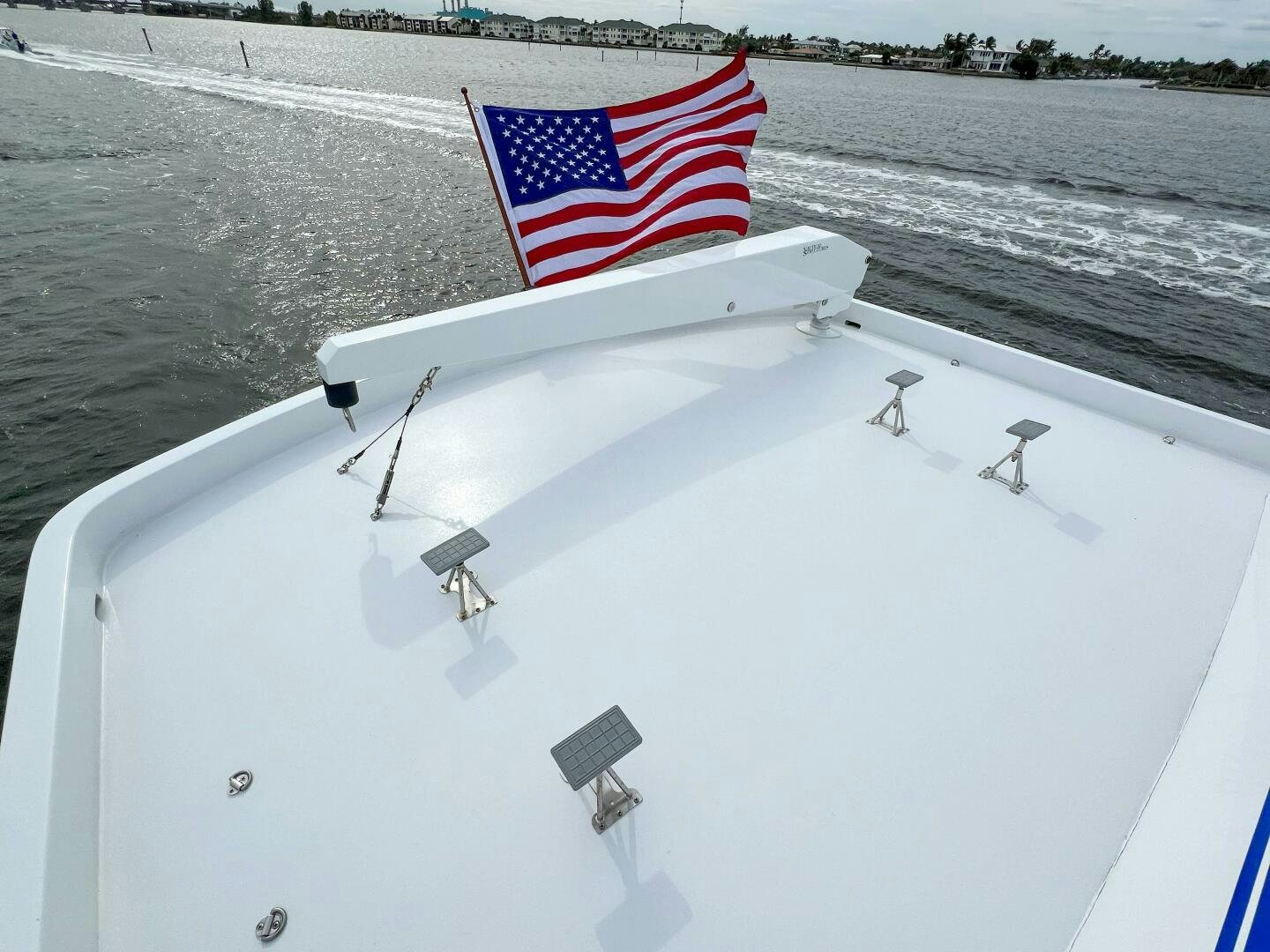 a flag on a ship aboard AT EASE Yacht for Sale