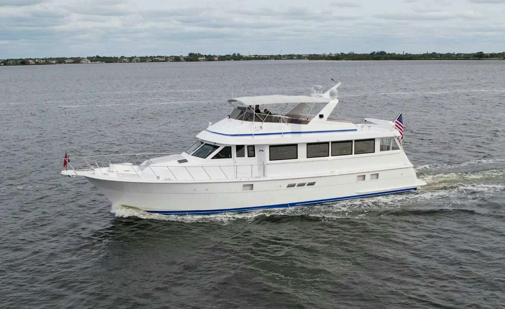 a boat on the water aboard AT EASE Yacht for Sale