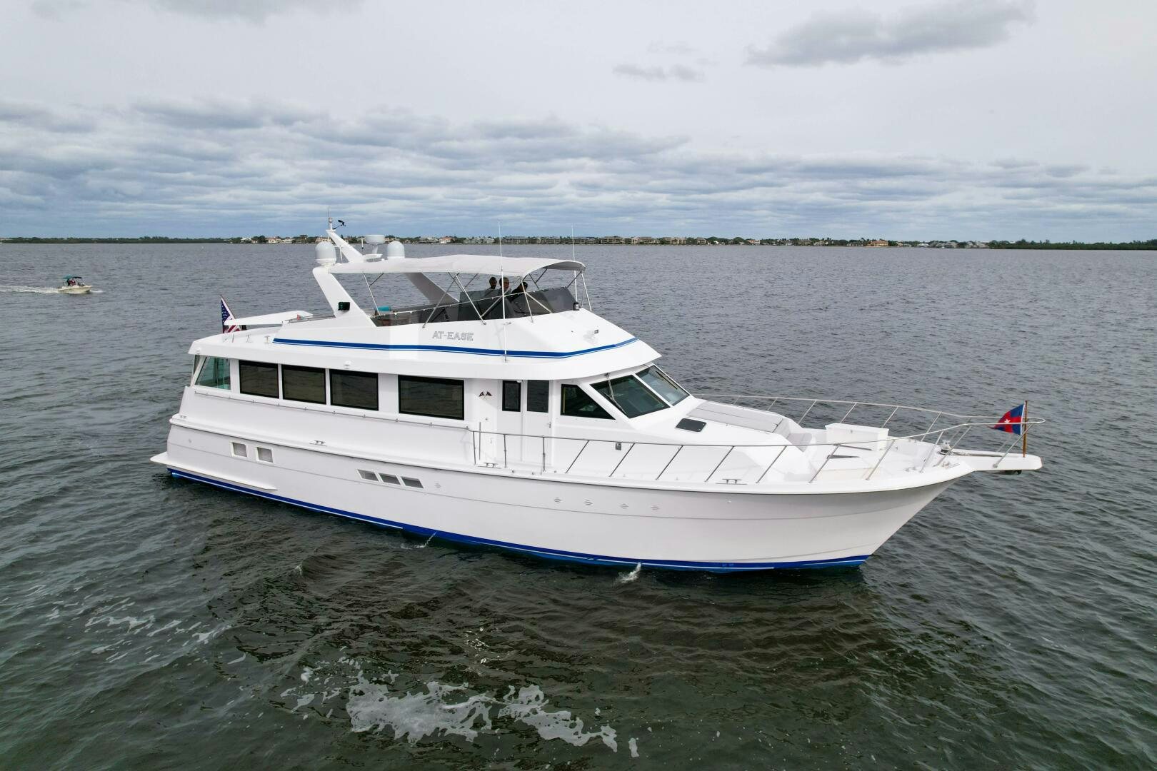 a boat in the water aboard AT EASE Yacht for Sale