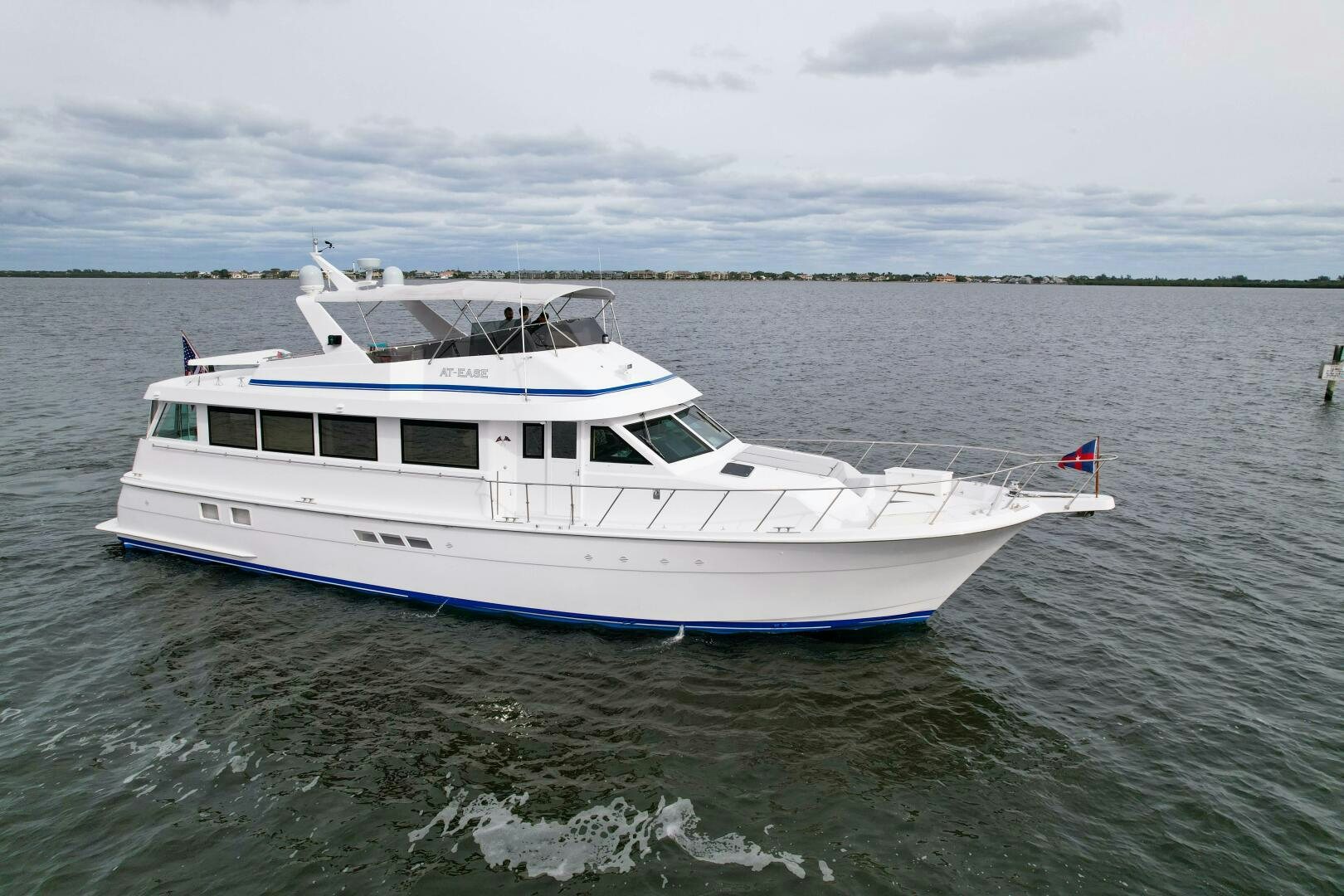 a boat in the water aboard AT EASE Yacht for Sale