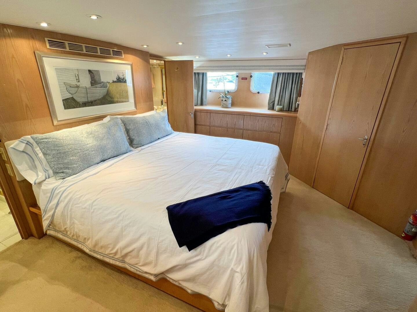 a bed in a cabin aboard AT EASE Yacht for Sale