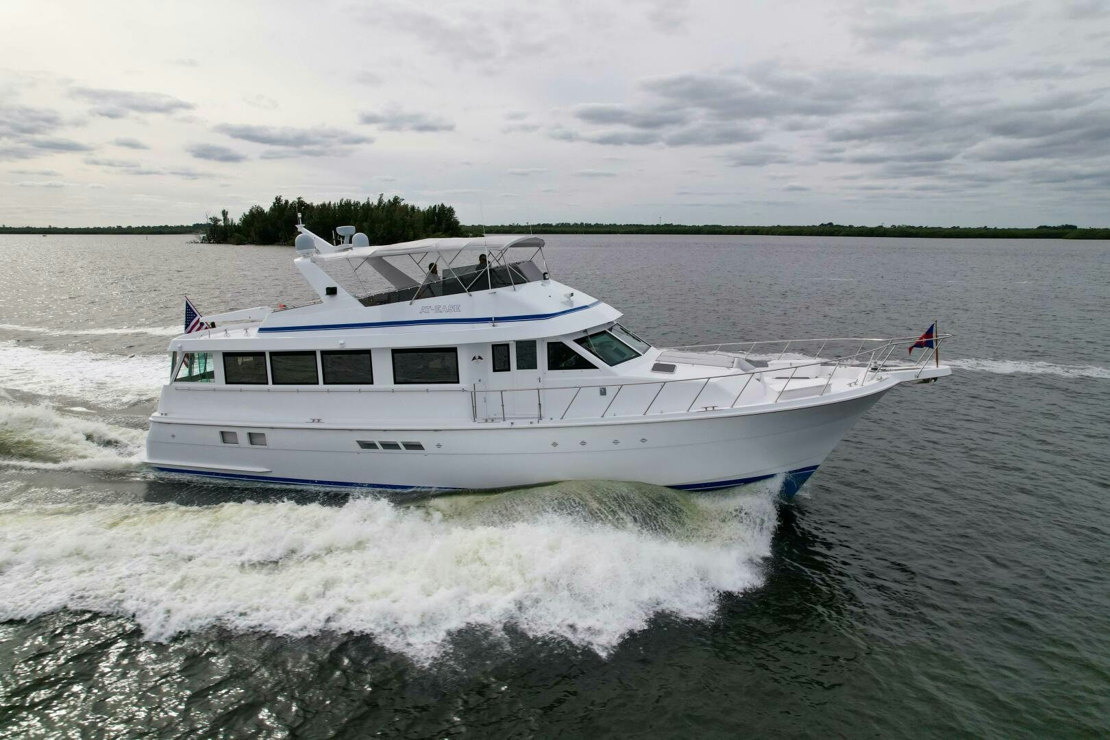a boat on the water aboard AT EASE Yacht for Sale