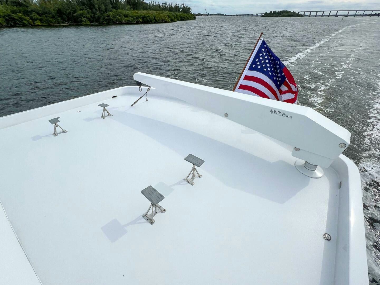 a flag on a boat aboard AT EASE Yacht for Sale