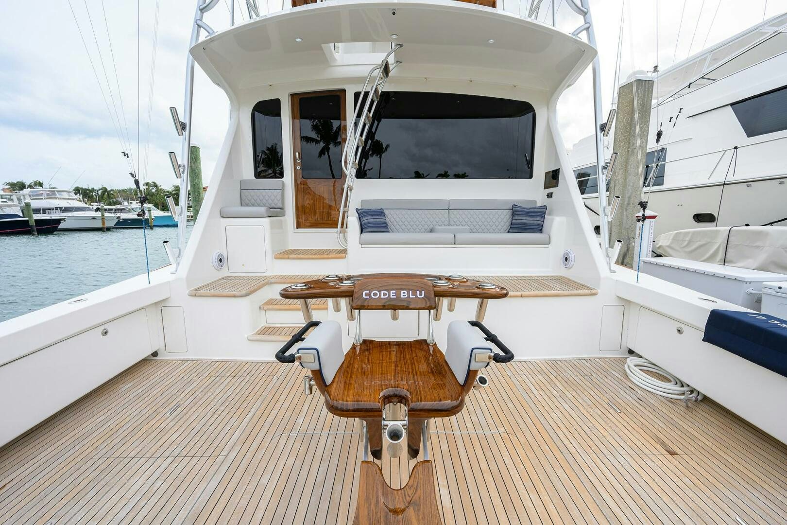 a boat on the water aboard CODE BLU Yacht for Sale