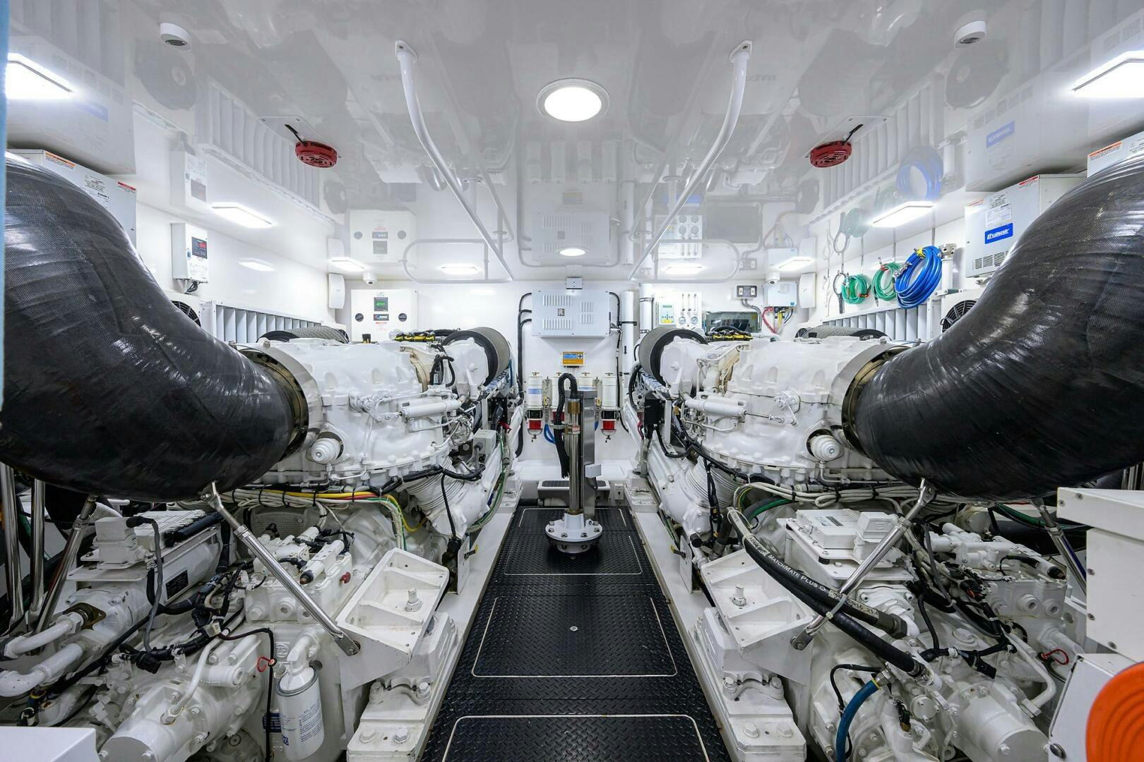 a machine with a large metal object aboard CODE BLU Yacht for Sale