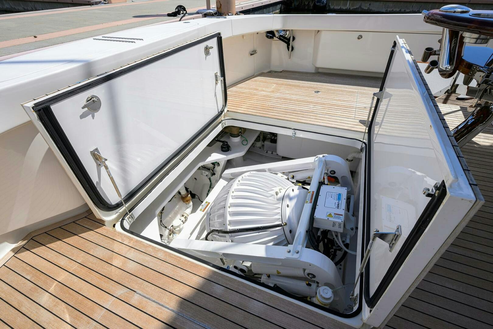 a metal box with a metal frame aboard CABALLO GRANDE Yacht for Sale