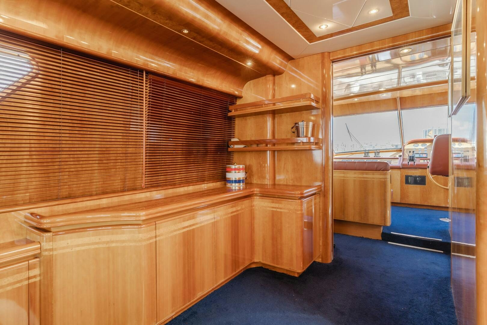 a room with wooden cabinets aboard C LADY Yacht for Sale