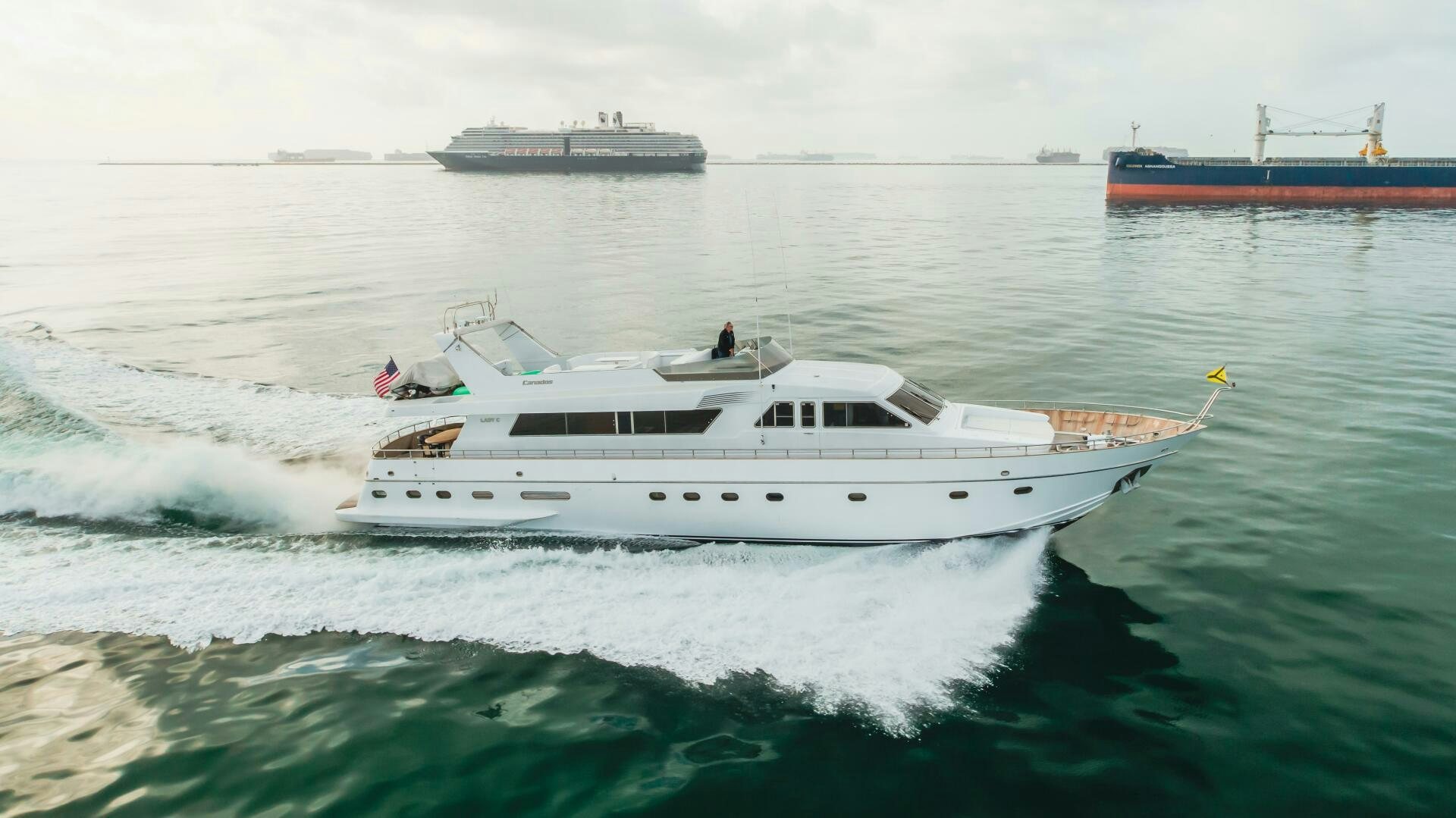 a white boat in the water aboard C LADY Yacht for Sale