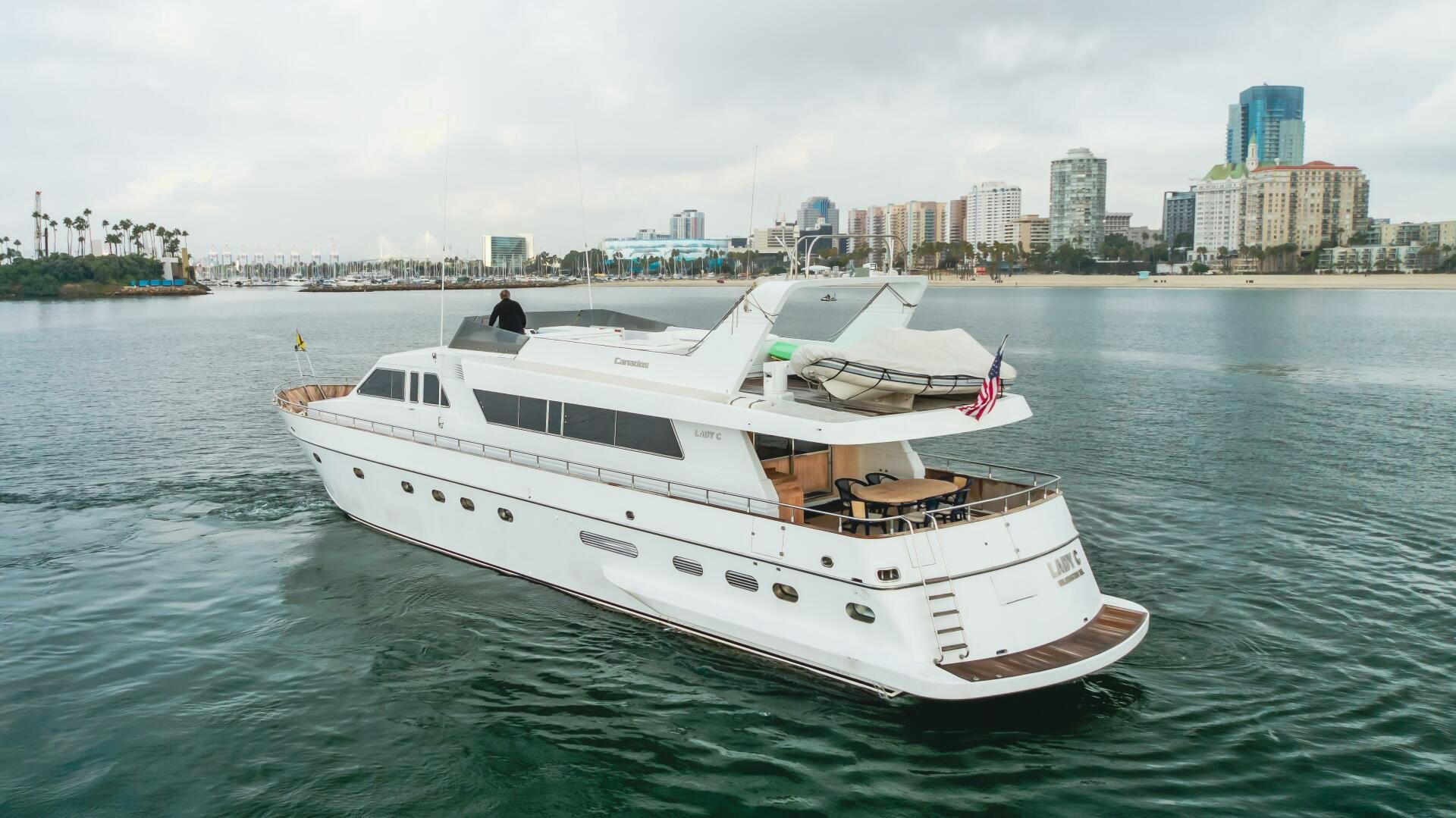 a white yacht in the water aboard C LADY Yacht for Sale