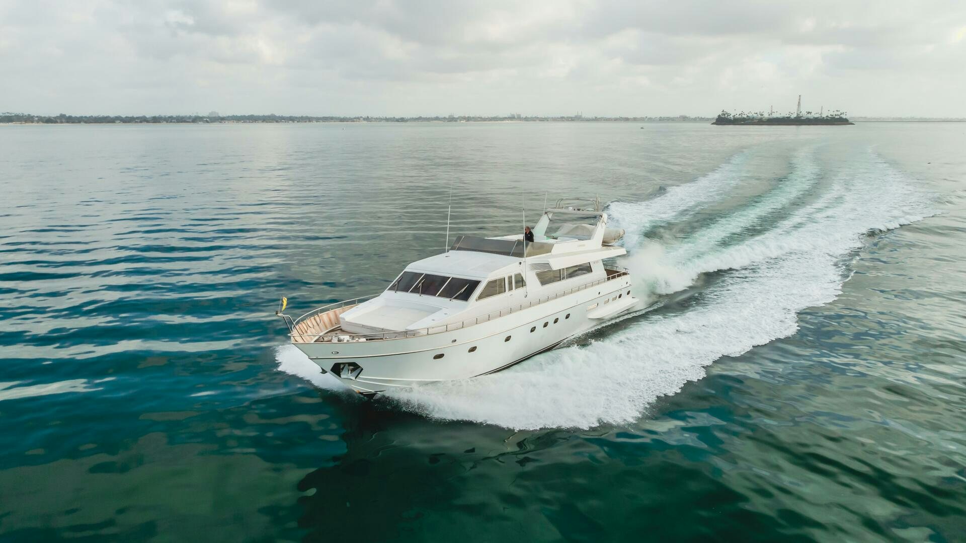 a white boat on the water aboard C LADY Yacht for Sale