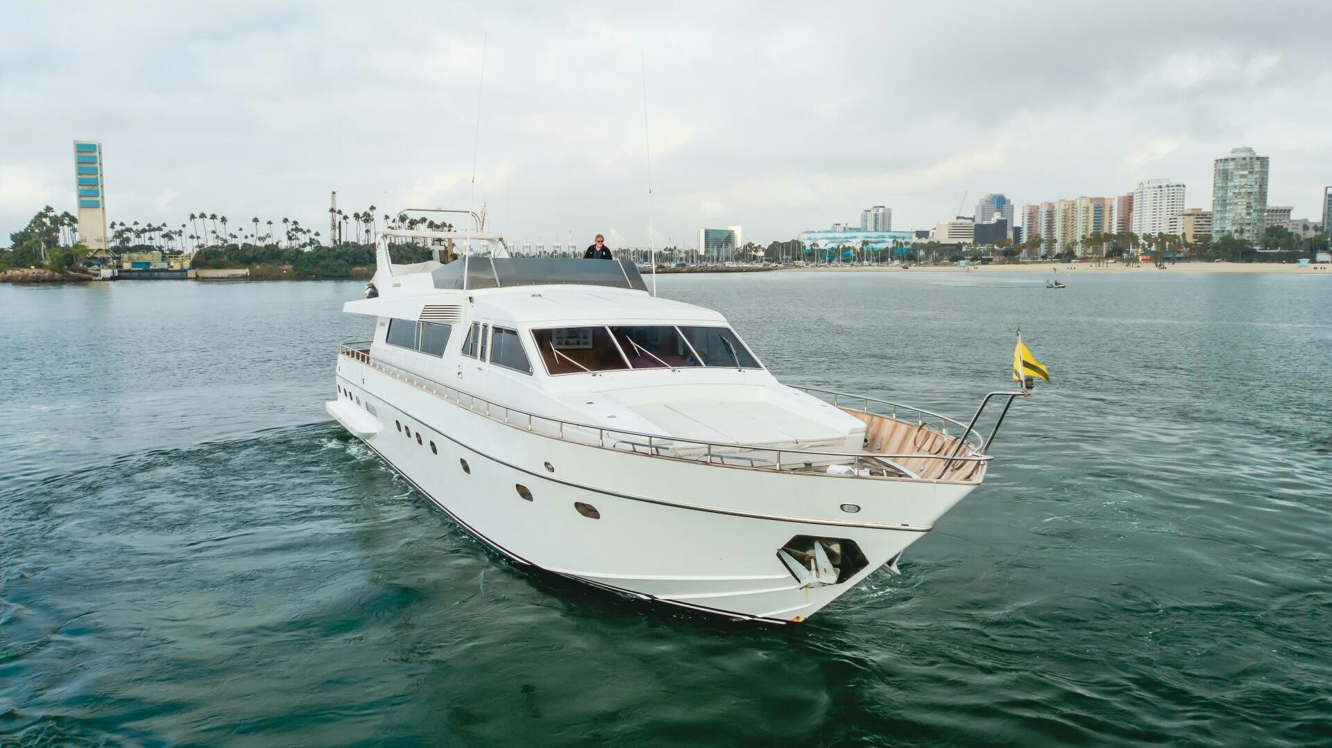 a white yacht on the water aboard C LADY Yacht for Sale
