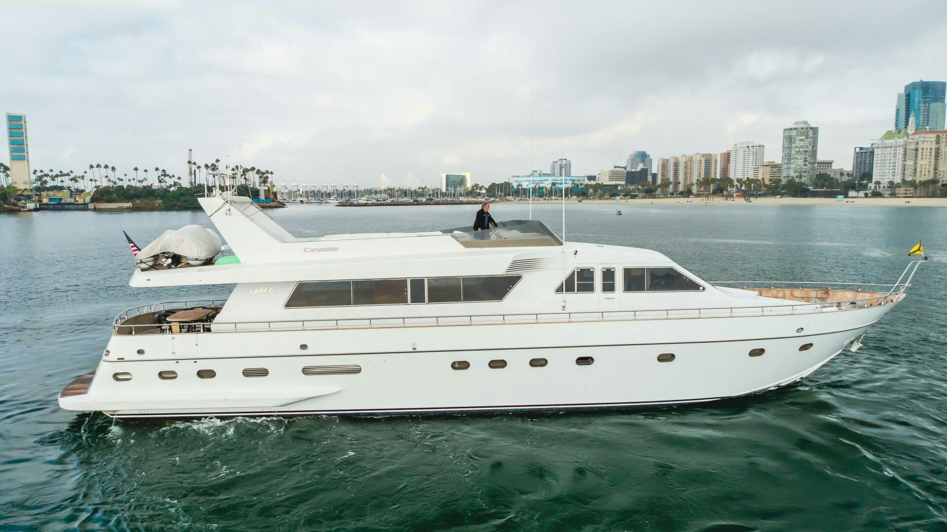 a white yacht in the water aboard C LADY Yacht for Sale