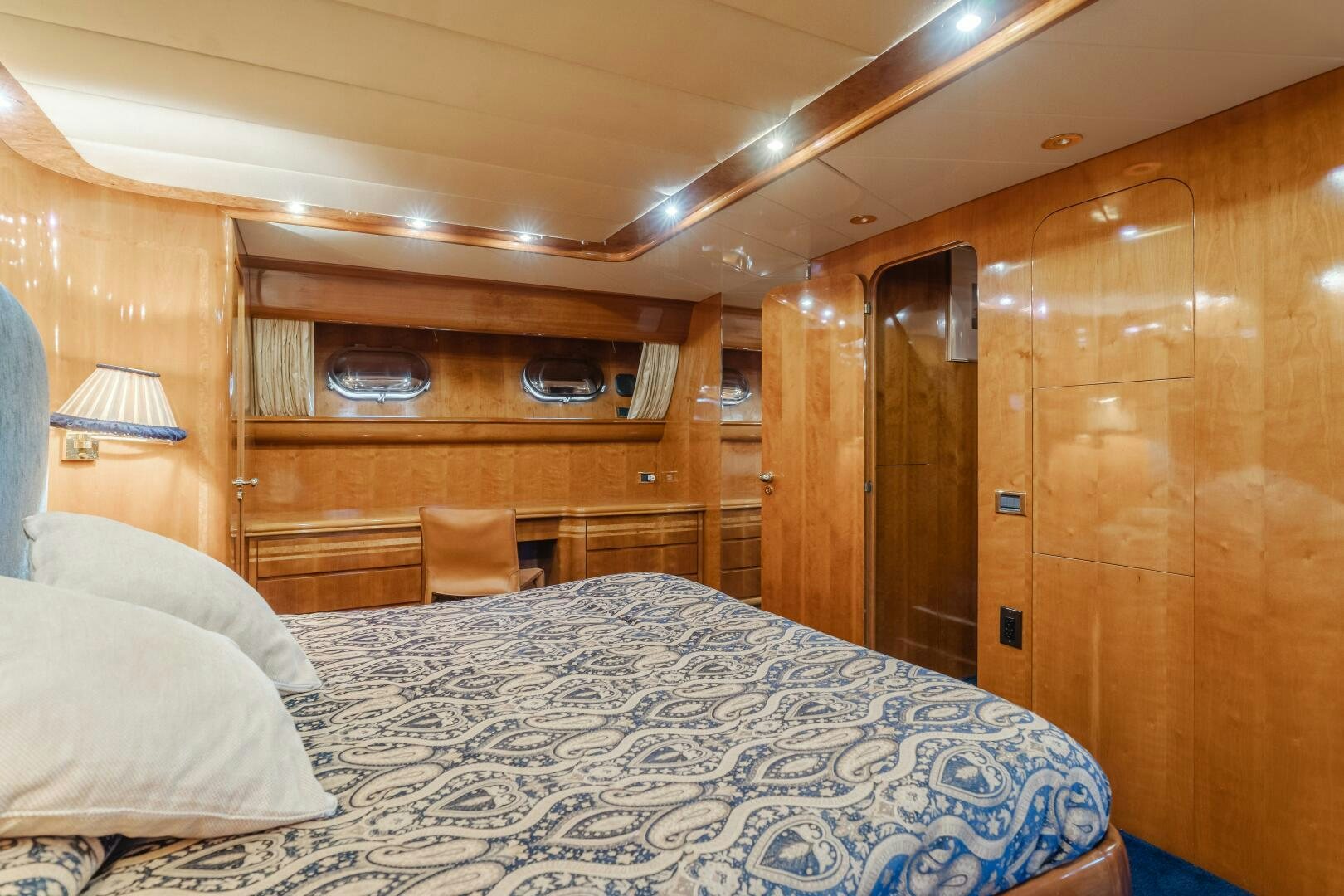 a bed in a cabin aboard C LADY Yacht for Sale
