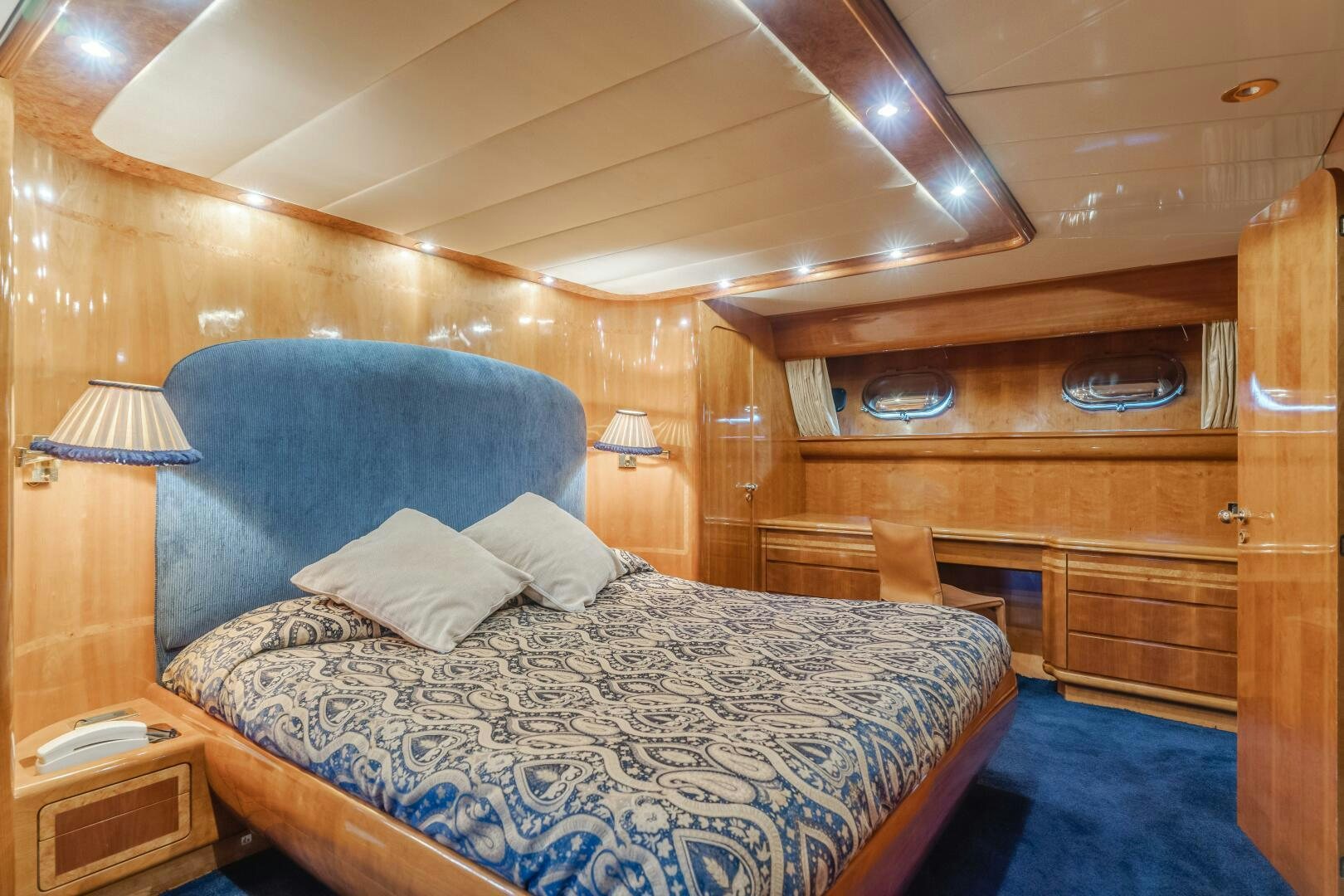a bed in a cabin aboard C LADY Yacht for Sale