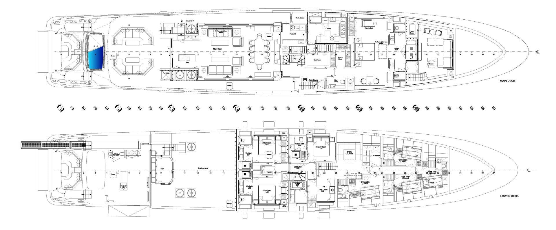 diagram aboard BAGLIETTO T52 HULL 4 Yacht for Sale