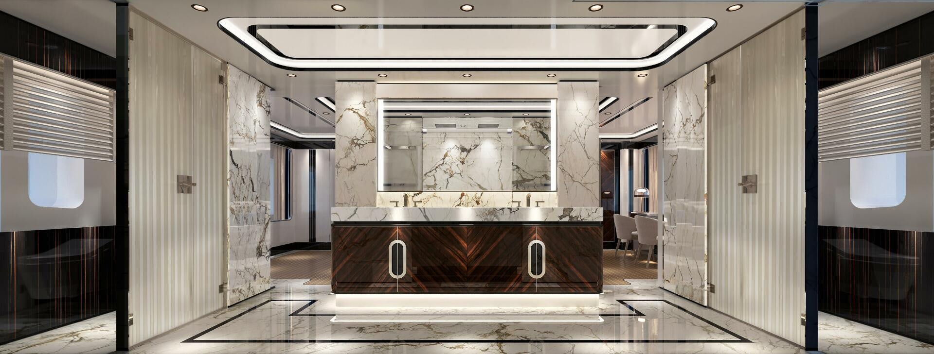 a large room with a large oven aboard BAGLIETTO T52 HULL 4 Yacht for Sale