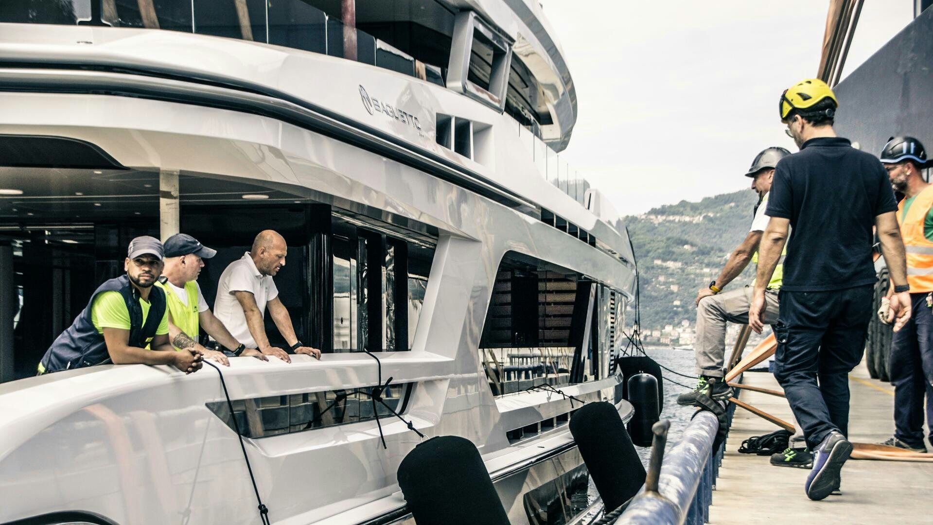 a group of people on a boat aboard BAGLIETTO T52 HULL 4 Yacht for Sale