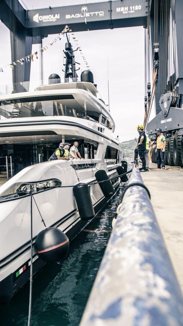 a group of people on a boat aboard BAGLIETTO T52 HULL 4 Yacht for Sale