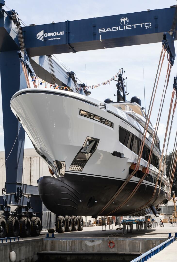 a large military ship aboard BAGLIETTO T52 HULL 4 Yacht for Sale