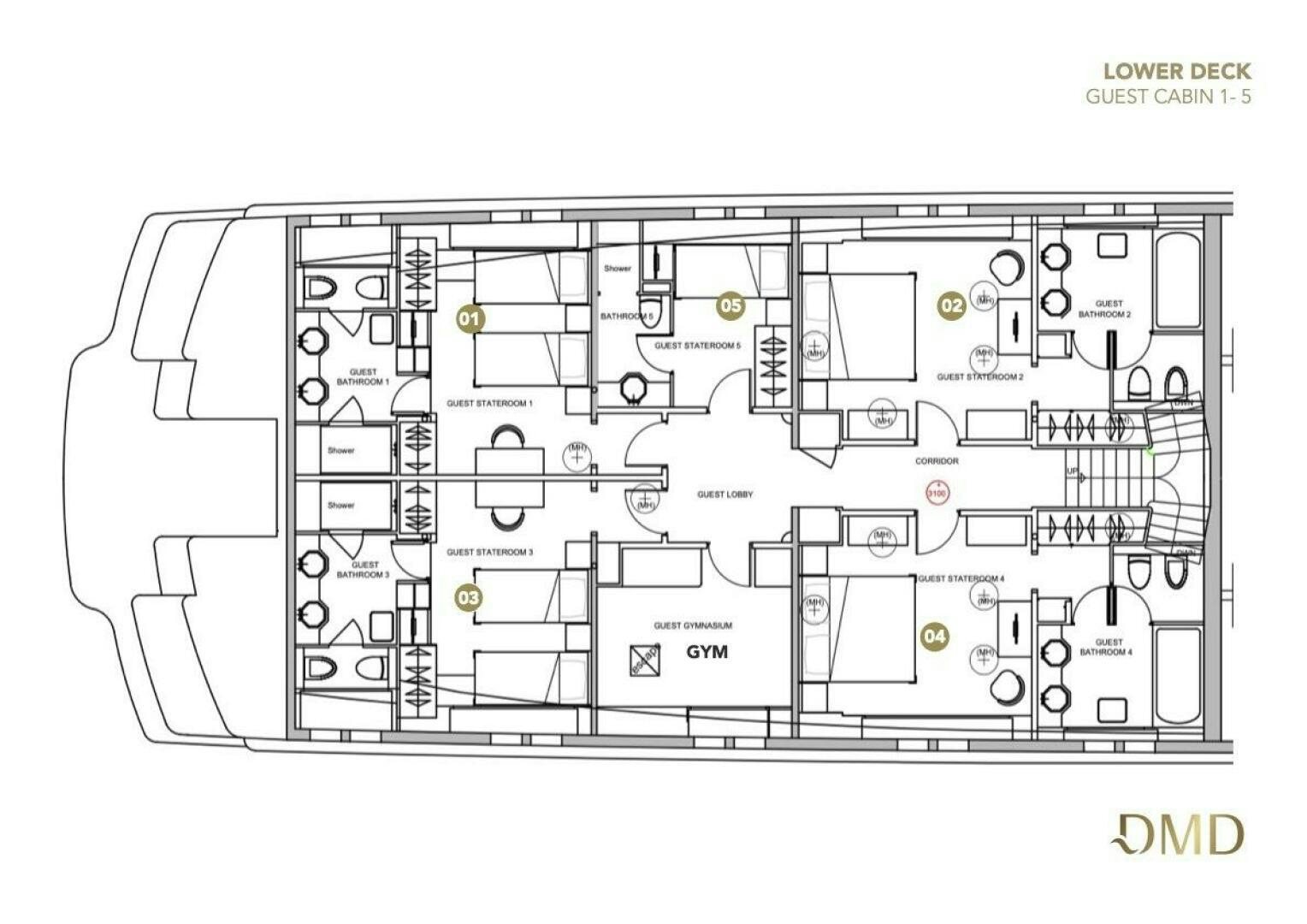 diagram, engineering drawing aboard JOY Yacht for Sale