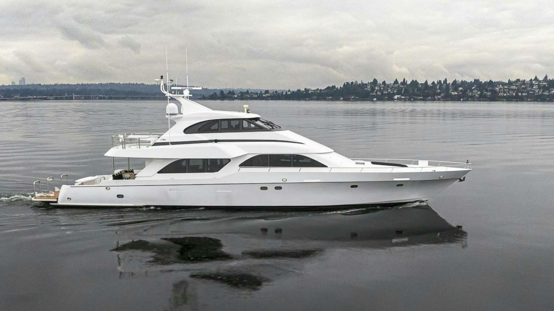 a white yacht in the water aboard SEA SPUR Yacht for Sale