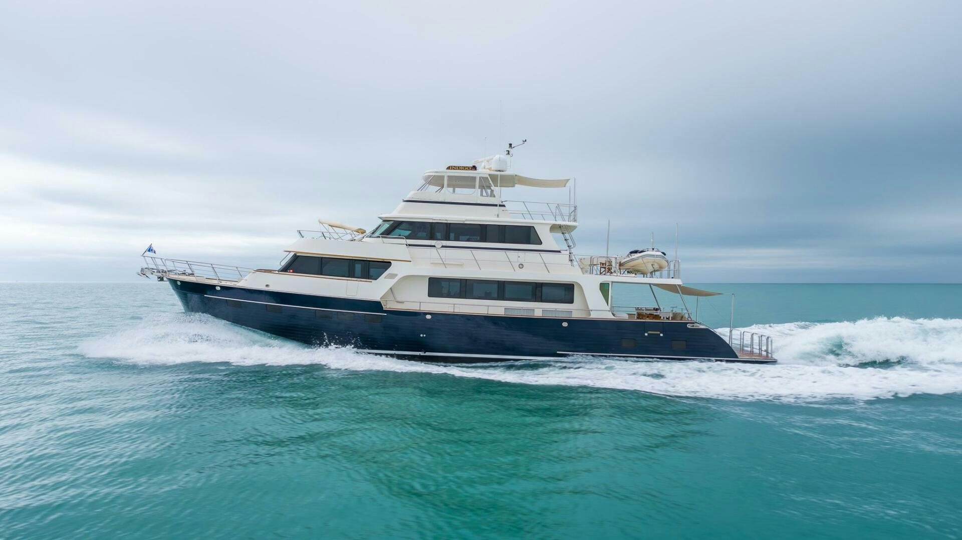 a boat on the water aboard INDIGO Yacht for Sale