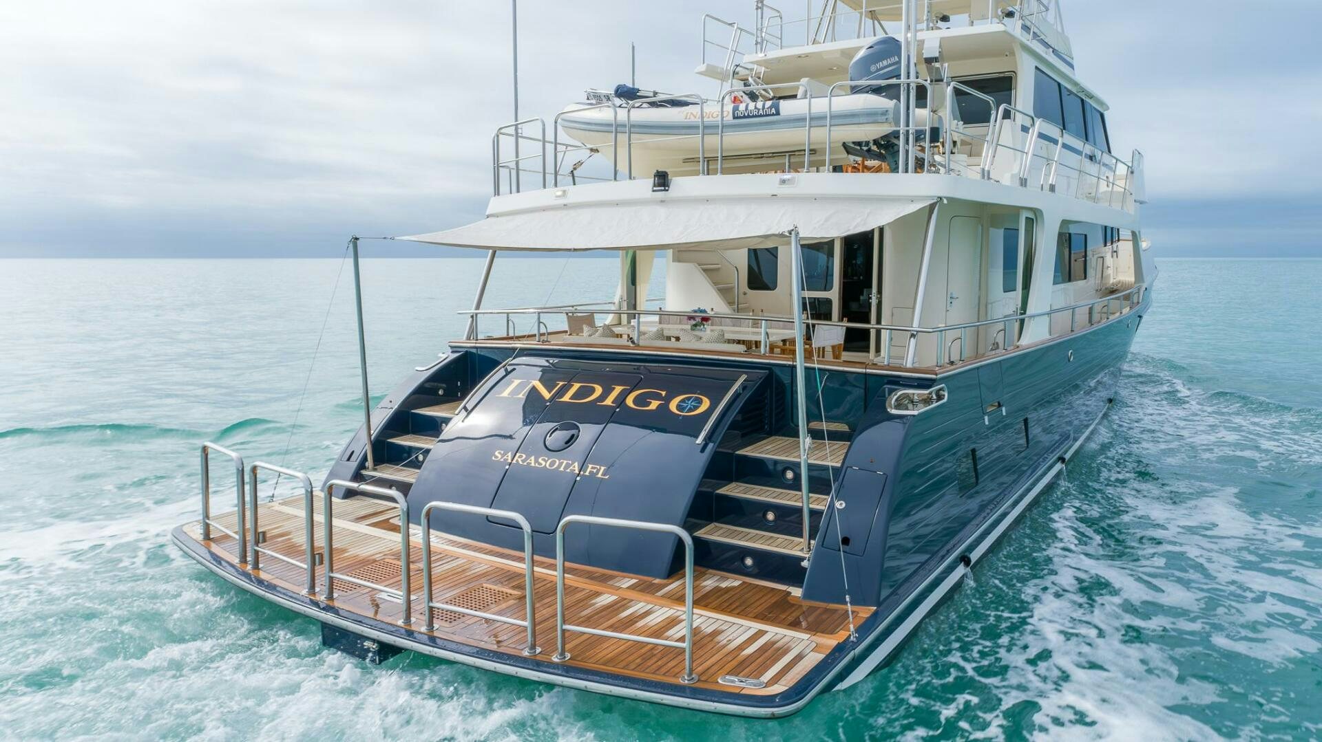 a boat in the water aboard INDIGO Yacht for Sale