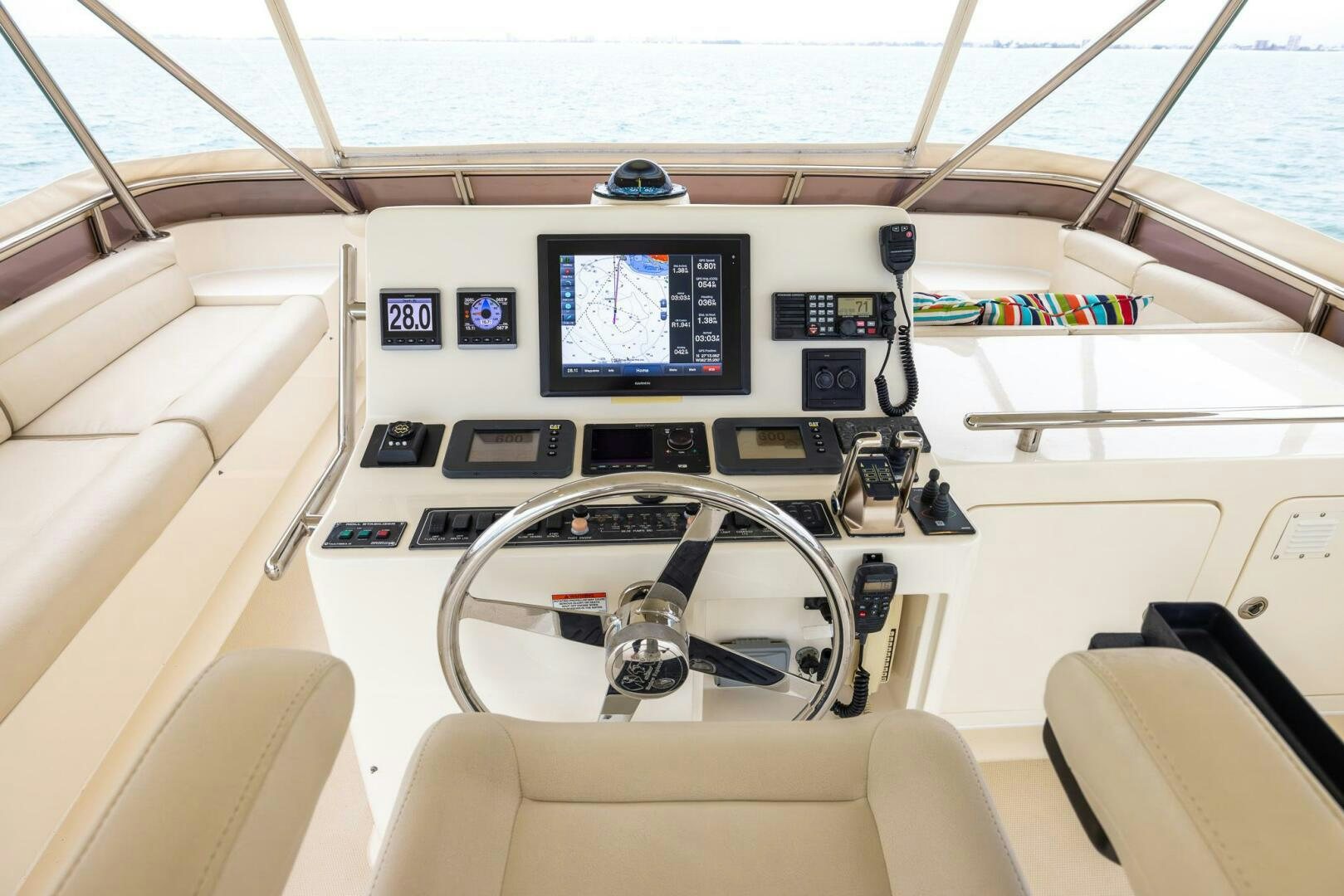 inside of a vehicle aboard INDIGO Yacht for Sale