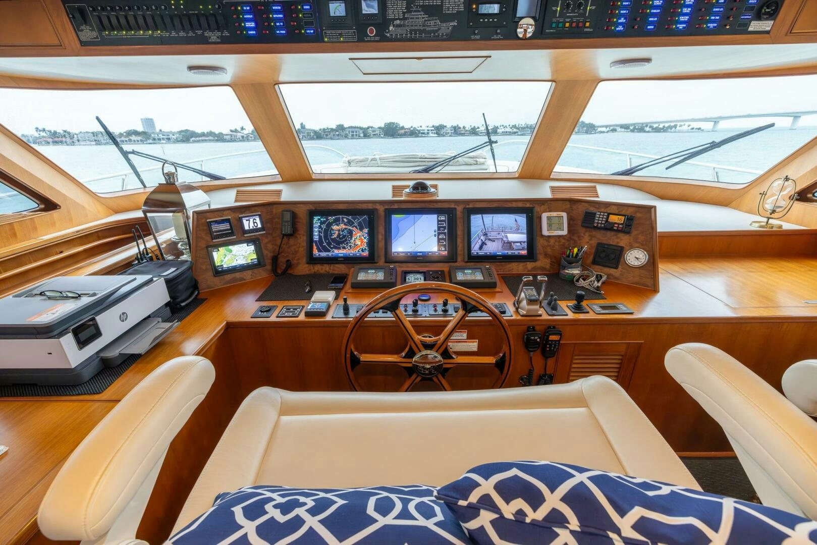 inside of a control room aboard INDIGO Yacht for Sale