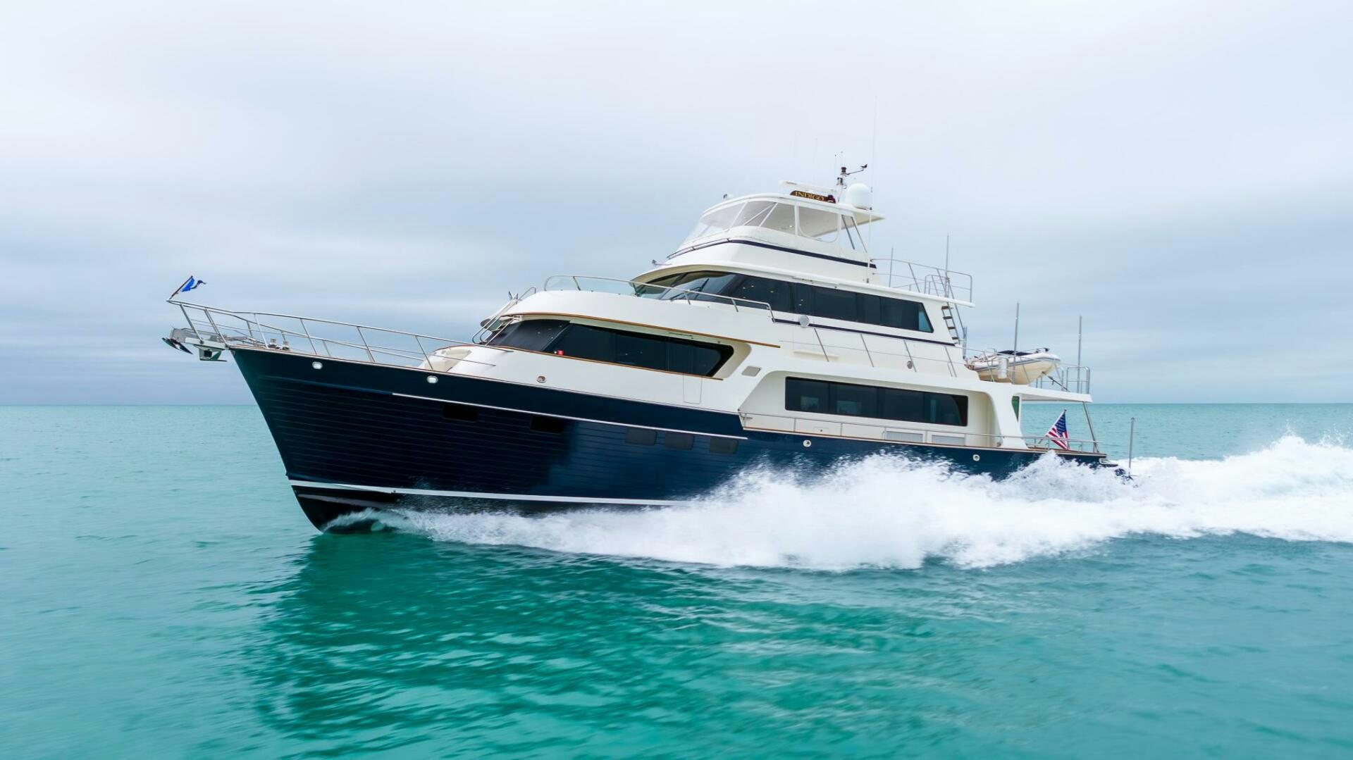a boat on the water aboard INDIGO Yacht for Sale