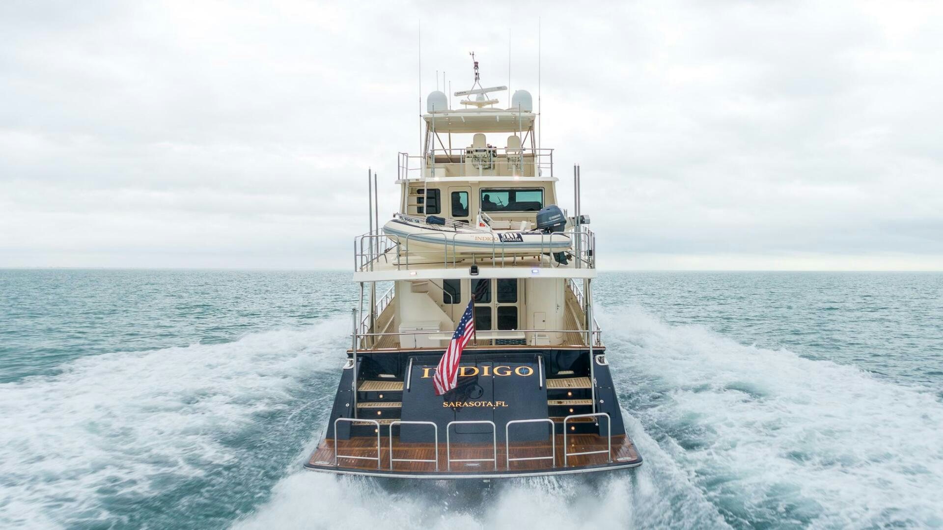 a boat in the ocean aboard INDIGO Yacht for Sale