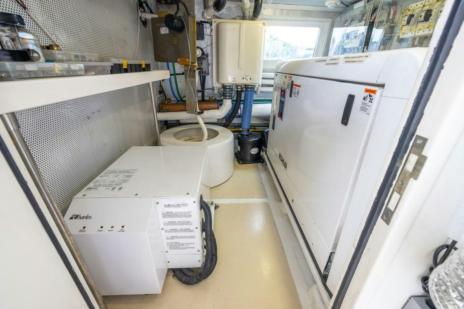 a room with machines and equipment aboard INDIGO Yacht for Sale